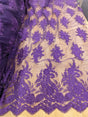 Bridal Lace Polyester Lace Fabric - 8 Colors, Floral Corded Embroidery, 50-51" Width (1 Yard)