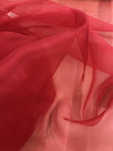 Crystal Organza Polyester Fabric - Red, 58/59" Width (1 Yard)