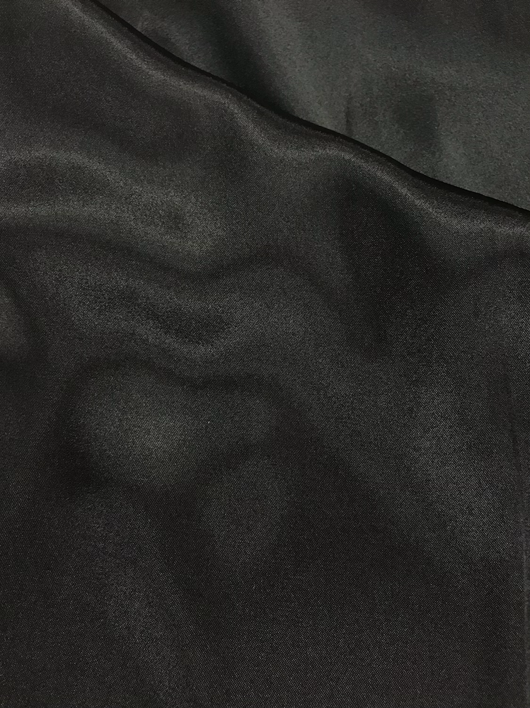 Charmeuse Polyester Fabric - Black, 58/59" Width (1 Yard)