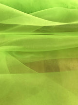Crystal Organza Polyester Fabric - Neon Green, 58/59" Width (1 Yard)
