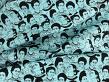 Robert Kaufman Frida Cotton Fabric - Blue Frida Face Print, 44/45" Width (1 Yard)