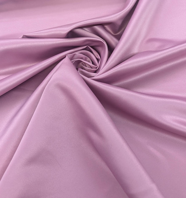 Peau De Soie Dull Satin Polyester Fabric - Light Mauve, Matte Finish, 58/59" Width (1 Yard)