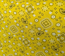 Bandana Poly Cotton Fabric - Paisley Bandana Print, Black, Red, Pink, Royal Blue, Yellow, 59/60" Width (1 Yard)