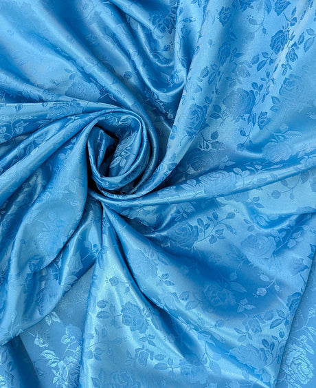 Satin Brocade Polyester Fabric - Multiple Colors, Floral Jacquard, 58/59" Width (1 Yard)