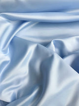 Peau De Soie Dull Satin Polyester Fabric - Baby Blue, 58/59" Width, Medium Weight, Matte Finish (1 Yard)