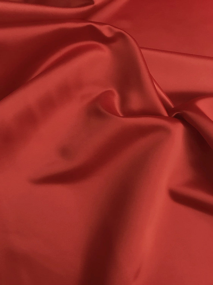 Peau De Soie Dull Satin Polyester Fabric - Red, 58/59" Width (1 Yard)