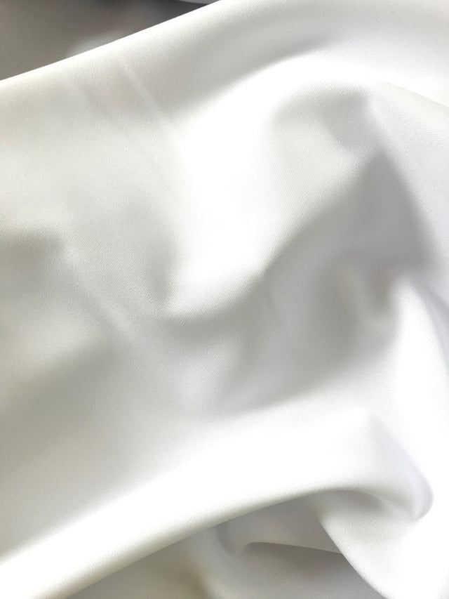 White Poly Poplin Polyester Fabric - Solid White, 58/59" Width (1 Yard)