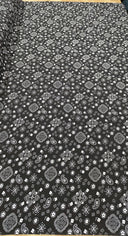 Bandana Poly Cotton Fabric - Paisley Bandana Print, Black, Red, Pink, Royal Blue, Yellow, 59/60" Width (1 Yard)