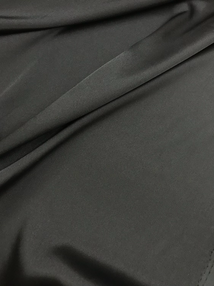 Stretch Charmeuse Polyester Spandex Fabric - Black, 58/59" Width, Two-Way Stretch (1 Yard)