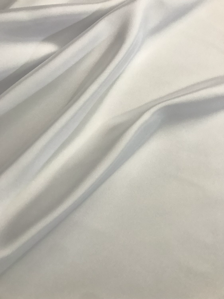 Dull Satin (Peau De Soie) Polyester Fabric - White, 58-59" Width (1 Yard)