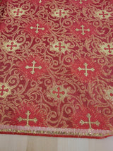 Small Metallic Cross Polyester Brocade Fabric - Multiple Colors, Small Metallic Cross Pattern, 58-59" Width (1 Yard)