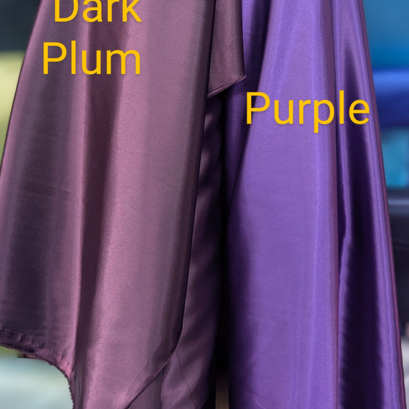 Stretch Charmeuse Polyester Spandex Fabric - Purple, Dark Plum, 58-59" Width (1 Yard)