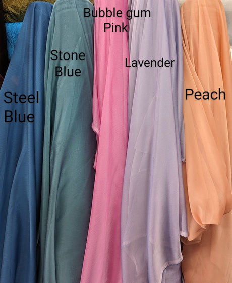 Two Tone Chiffon Polyester Fabric - Steel Blue, Sheer Lightweight, 58/59" Width (1 Yard)
