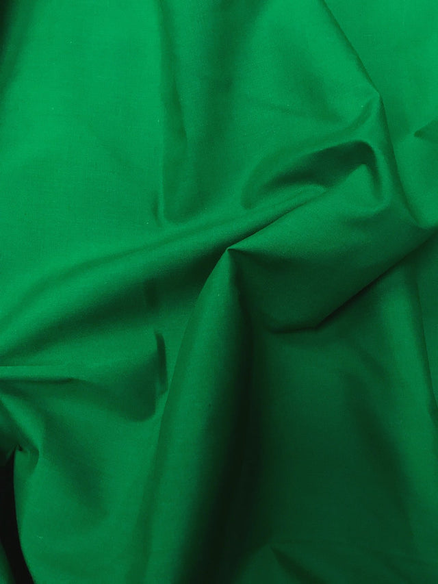 Green Poly Cotton Fabric - Solid, 58/59" Width (1 Yard)
