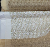 Glitter Lace Polyester Fabric - Sheer Mesh, Allover Glitter, 59/60" Design Width, 65/66" Total Width (1 Yard)