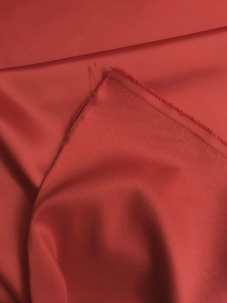 Peau De Soie Dull Satin Polyester Fabric - Red, 58/59" Width (1 Yard)