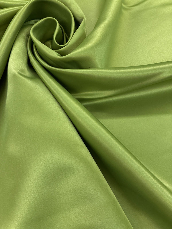 Peau De Soie Dull Satin Polyester Fabric - Avocado Green, 58/59" Width (1 Yard)
