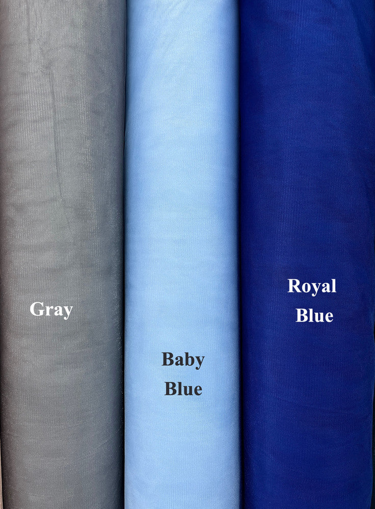 Crystal Tulle Mesh Polyester Fabric - Multiple Colors, Sheer Mesh, 58-59" Width (1 Yard)