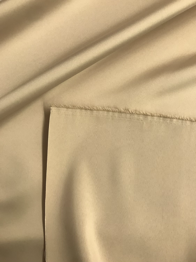 Peau De Soie Dull Satin Polyester Fabric - Champagne, Matte Finish, 58/59" Width (1 Yard)