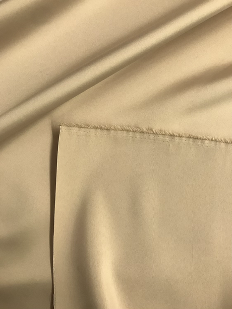 Peau De Soie Dull Satin Polyester Fabric - Champagne, Matte Finish, 58/59" Width (1 Yard)