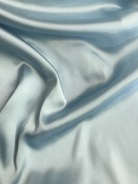 Baby Blue Charmeuse Polyester Fabric - Baby Blue, 58/59" Width (1 Yard)