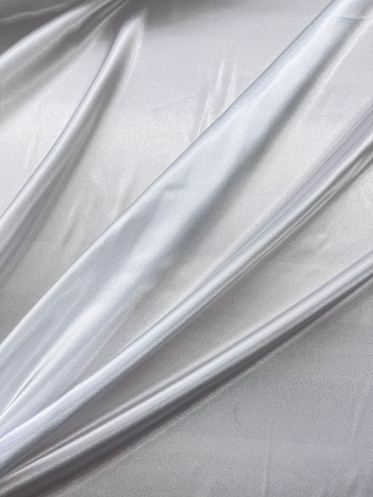 Charmeuse Polyester Fabric - White, Satin Finish, 58/59" Width (1 Yard)