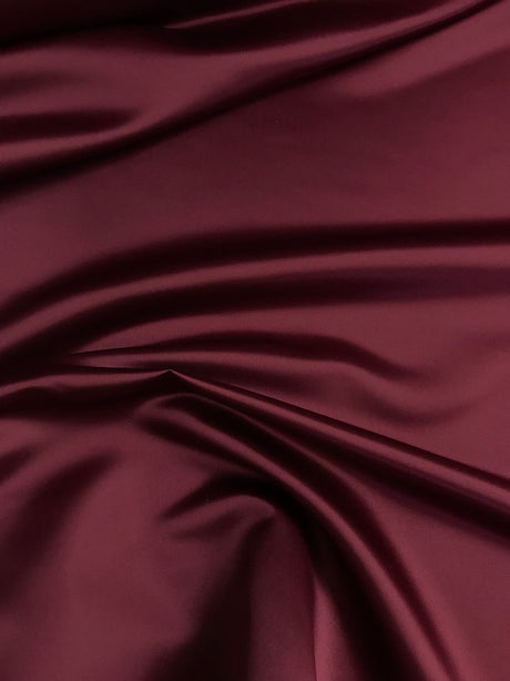Peau De Soie Dull Satin Polyester Fabric - Burgundy, 58-59" Width (1 Yard)