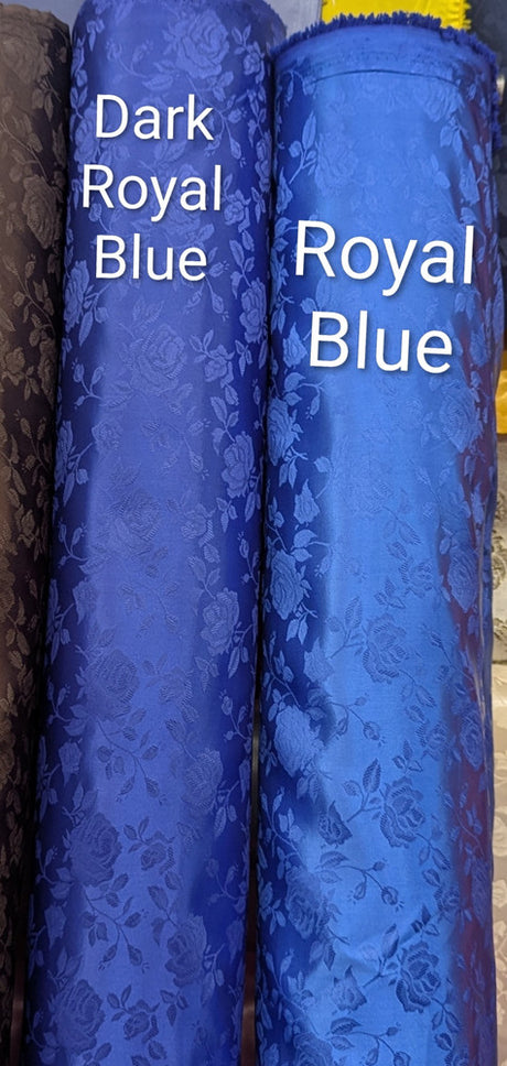 Satin Brocade Polyester Fabric - Multiple Colors, Floral Jacquard, 58/59" Width (1 Yard)