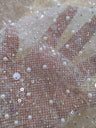 All Over Beads And Sequins Bridal Lace Polyester Fabric - Blush Pink And Light Ivory, Mesh With Beads, Sequins And Pearls, 59/60" Width (1 Yard)