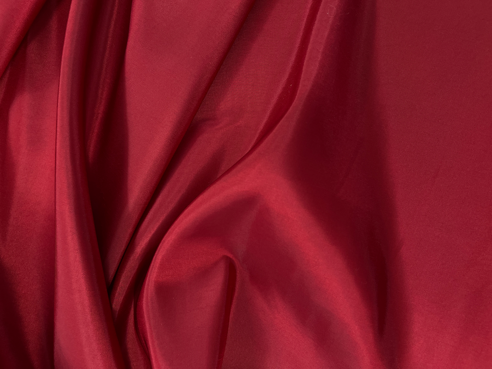 Dark Red Taffeta Polyester Fabric - Dark Red Solid, 58/59" Width (1 Yard)