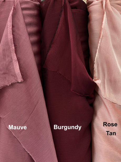 Two Tone Chiffon Polyester Fabric - Burgundy, Two Tone, 58/59" Width (1 Yard)
