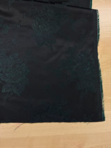 Flower Brocade Polyester Fabric - Black/Hunter Green Floral Jacquard, 58/59" Width (1 Yard)