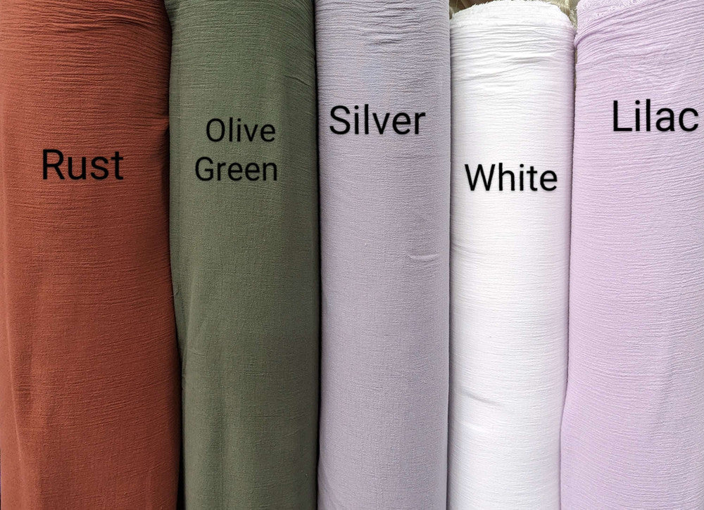 Cotton Gauze Cotton Fabric - Multiple Colors, 49/50" Width, Lightweight, Semi-Sheer (1 Yard)