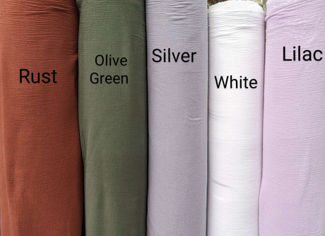 Cotton Gauze Cotton Fabric - Multiple Colors, 49/50" Width, Lightweight, Semi-Sheer (1 Yard)