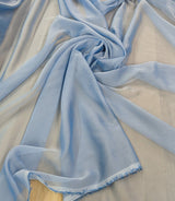 Two Tone Chiffon Polyester Fabric - Light Blue, 58/59" Width (1 Yard)