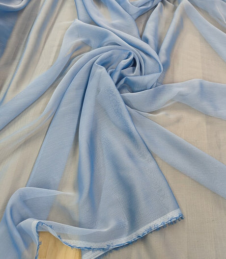 Two Tone Chiffon Polyester Fabric - Light Blue, 58/59" Width (1 Yard)