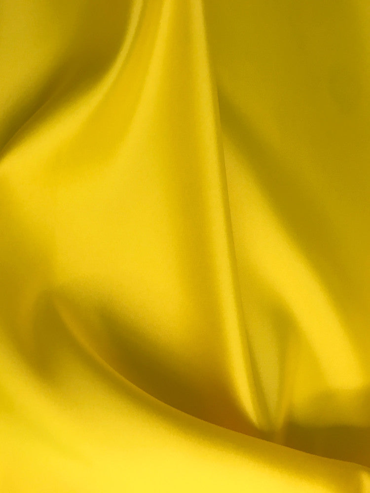 Dull Satin (Peau De Soie) Polyester Fabric - Yellow Matte Finish, 58/59" Width (1 Yard)