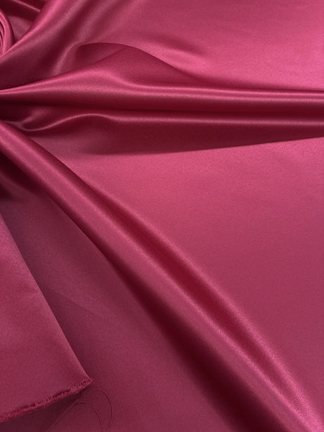 Peau De Soie Dull Satin Polyester Fabric - Cranberry, 58/59" Width (1 Yard)