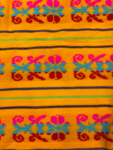 Ramo Amarillo Acrylic Fabric - Yellow Multicolor Horizontal Design, 30" Width (1 Yard)