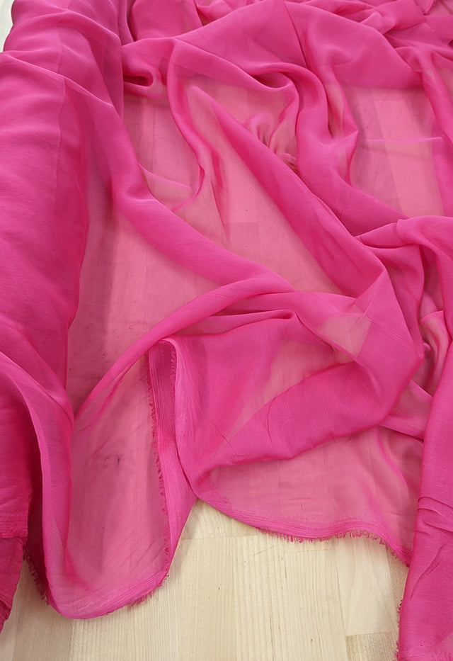 Two Tone Chiffon Polyester Fabric - Hot Pink, 58/59" Width (1 Yard)