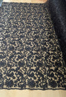 All Over Flowers With Sequins Polyester Lace Fabric - Multiple Colors, Floral Mesh With Metallic Thread, 50" Width (1 Yard)