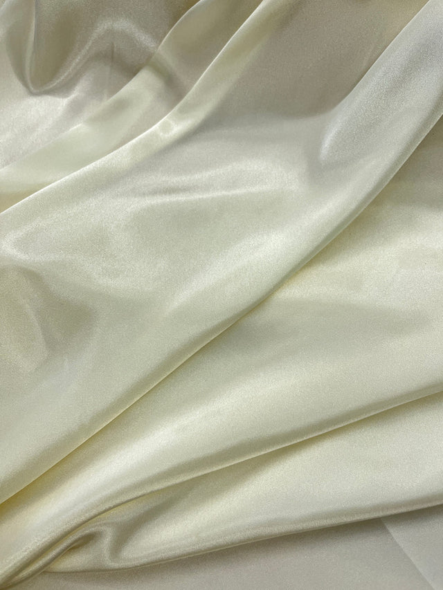 Charmeuse Polyester Fabric - Ivory, 58/59" Width (1 Yard)
