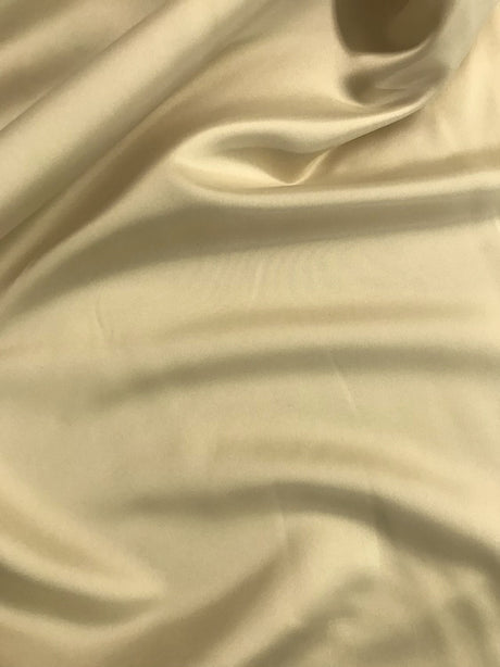 Dull Satin Peau De Soie Polyester Fabric - Light Champagne, 58/59" Width (1 Yard)