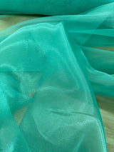 Crystal Organza Polyester Fabric - Aqua Green, 58-59" Width (1 Yard)
