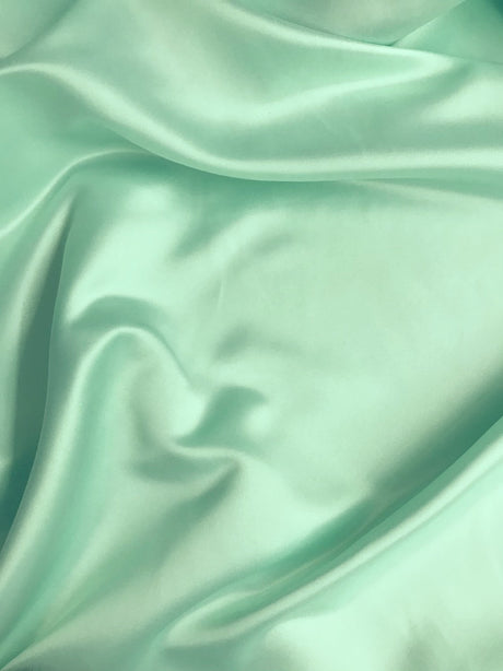 Dull Satin (Peau De Soie) Polyester Fabric - Aquamarine, Matte Finish, 58-59" Width (1 Yard)