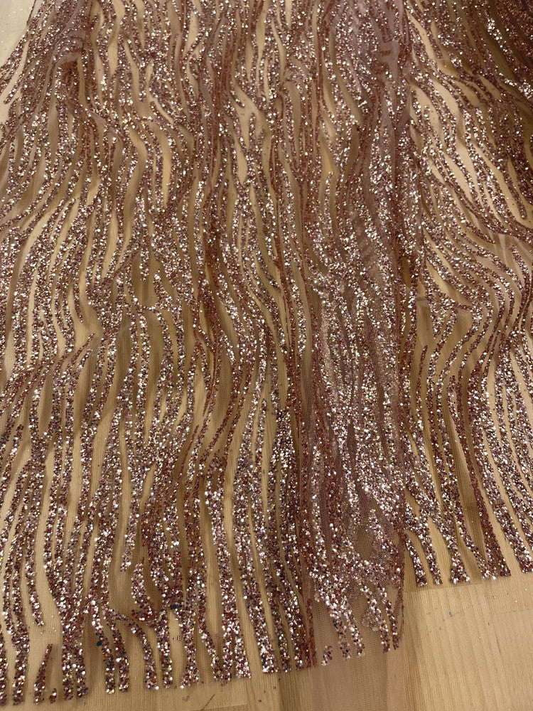 Glitter Lace Polyester Fabric - Sparkly Sheer Mesh, 59/60" Width (1 Yard)