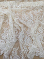 Stretch Lace Polyester Spandex Fabric - Black/Ivory Floral Pattern, 58/59" Width (1 Yard)