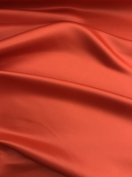 Peau De Soie Dull Satin Polyester Fabric - Burnt Orange, 58/59" Width (1 Yard)