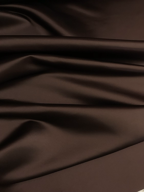 Peau De Soie Dull Satin Polyester Fabric - Chocolate Brown, 58/59" Width (1 Yard)