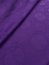 Church Cross Brocade Polyester Fabric - Matte Finish, Cross Pattern, 58/59" Width, 5 Colors (1 Yard)